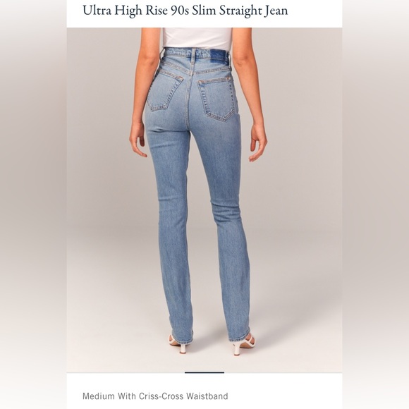 Abercrombie & Fitch Ultra High Rise 90s Slim Straight Jean - Picture 3 of 7
